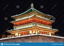 The Bell Tower Of Xian, China Editorial Stock Image - Image of night, bricks: 129651564