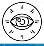 Outline icon for eye look. stock illustration. Illustration of symbol - 264256864