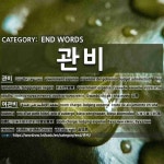 END WORDS: 관비: (1)かんぴ【官費】[관비] (2)しゅくはくひ【宿泊費】。しゅくはくひよう【宿泊費用】[여관비]