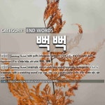 끝나는 말: 뻑뻑