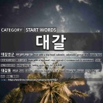 START WORDS: 대갈: (1)あたまでっかち【頭でっかち】[대갈장군] (2)どたま[대갈통]