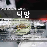 START WORDS: 덕망: (1)とくぼう【徳望】[덕망] (2)とくぼうか【徳望家】[덕망가]