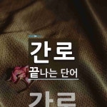 간로로 끝나는 단어는? 1개