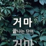 거마로 끝나는 단어는? 1개