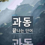 과동으로 끝나는 단어는? 1개