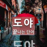 도야로 끝나는 단어는? 5개