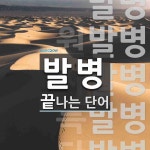 발병으로 끝나는 단어는? 12개