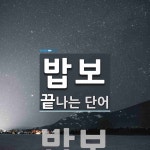 밥보로 끝나는 단어는? 1개