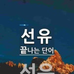선유로 끝나는 단어는? 1개