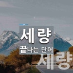 세량으로 끝나는 단어는? 2개
