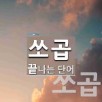 쏘곱으로 끝나는 단어는? 2개