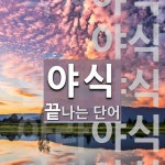 야식으로 끝나는 단어는? 5개