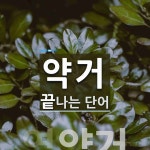 약거로 끝나는 단어는? 1개