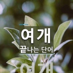 여개로 끝나는 단어는? 1개