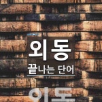 외동으로 끝나는 단어는? 1개