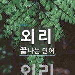 외리로 끝나는 단어는? 1개