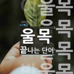 울목으로 끝나는 단어는? 4개
