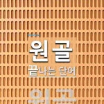 원골로 끝나는 단어는? 1개