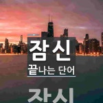 잠신으로 끝나는 단어는? 1개