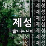 제성으로 끝나는 단어는? 34개