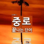 중로로 끝나는 단어는? 1개