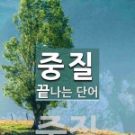 중질로 끝나는 단어는? 1개