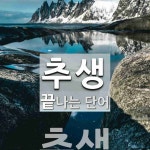 추생으로 끝나는 단어는? 1개