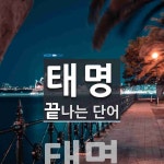 태명으로 끝나는 단어는? 1개