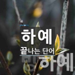 하예로 끝나는 단어는? 2개