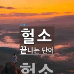 헐소로 끝나는 단어는? 1개