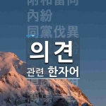 의견에 관한 한자/한자성어/사자성어 47개  의견에 관한 한자/한자성어/사자성어 47개