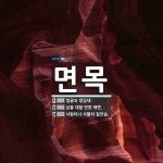 면목 뜻: 얼굴의 생김새., 남을 대할 만한 체면., 사람이나 사물의 겉모습. [국어 사전]