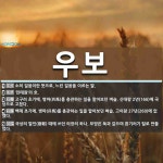 우보 뜻: 소의 걸음이란 뜻으로, 느린 걸음을 이르는 말., ‘민태원’의 호., 고구려 초기에, 병마 [국어 사전]
