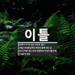 이틀 뜻: 하루가 두 번 있는 시간의 길이., 매달 초하룻날부터 헤아려... , 이가 박혀 [국어 사전] 이틀 뜻: 하루가 두 번 있는 시간의 길이., 매달... 