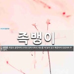 꼬마족발아빠왕족발인하족뱅이 | 족뱅이 뜻