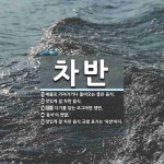 차반 뜻: 예물로 가져가거나 들어오는 좋은 음식., 맛있게 잘 차린 음식., 다기를 담는 조그마한 쟁 [국어 사전]
