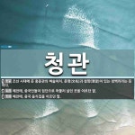 청관 뜻: 조선 시대에 둔 홍문관의 벼슬아치. 문명(文名)과 청망(淸望)이 있는 청백리라는 뜻이다., [국어 사전]