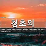 청초의 뜻: 조선 시대에, 일품에서 구품까지의 벼슬아치가 입던 제복(祭服)의 윗옷. 푸른 생초(生綃)로