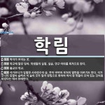 학림 뜻: 학자가 모이는 곳., 학교에 딸린 임야. 학생들의 실험, 실습, 연구 따위를 목적으로 한다 [국어 사전]
