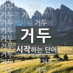 거두로 시작하는 단어는? 31개
