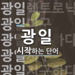 광일로 시작하는 단어는? 7개