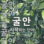 굴안으로 시작하는 단어는? 7개