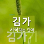 김가로 시작하는 단어는? 3개