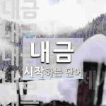 내금으로 시작하는 단어는? 10개