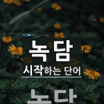 녹담으로 시작하는 단어는? 1개