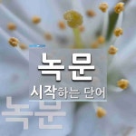 녹문으로 시작하는 단어는? 2개
