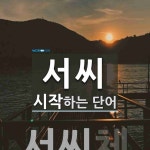 서씨로 시작하는 단어는? 1개