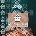 숩으로 시작하는 단어는? 17개
