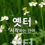 옛터로 시작하는 단어는? 1개