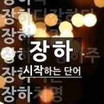 장하로 시작하는 단어는? 25개
